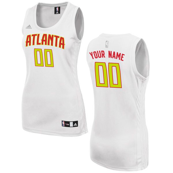 Women Atlanta Hawks Adidas White Custom Fashion NBA Jersey->customized nba jersey->Custom Jersey